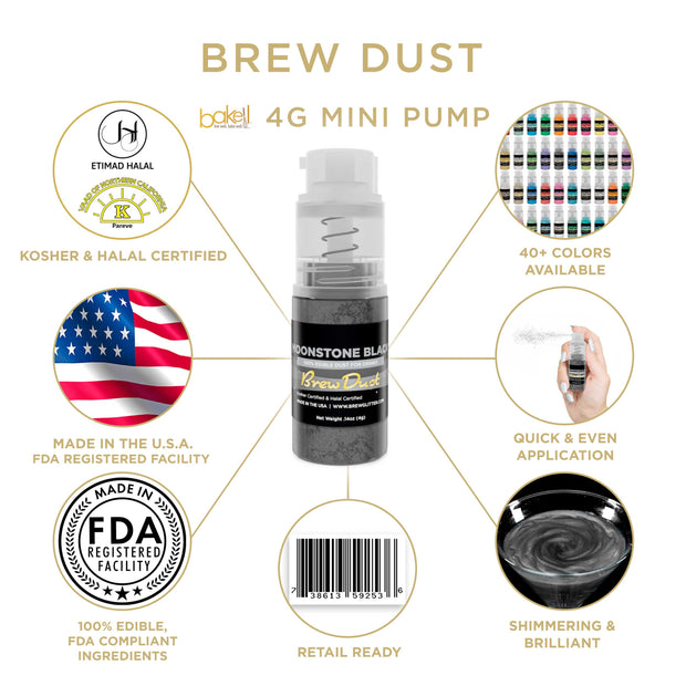 Moonstone Black Edible Brew Dust | Mini Spray Pump-Brew Glitter®