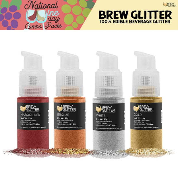 National Wine Day Brew Glitter Spray Pump Combo Pack B (4 PC SET)-Brew Glitter®