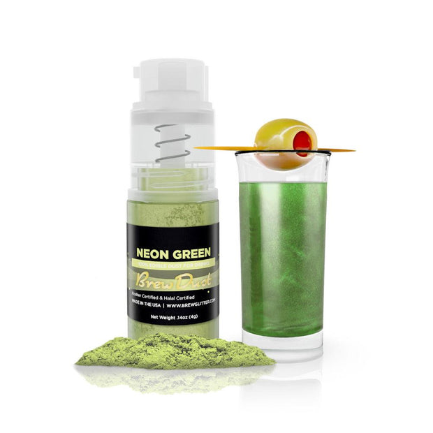 Neon Green Edible Brew Dust | Mini Spray Pump-Brew Glitter®