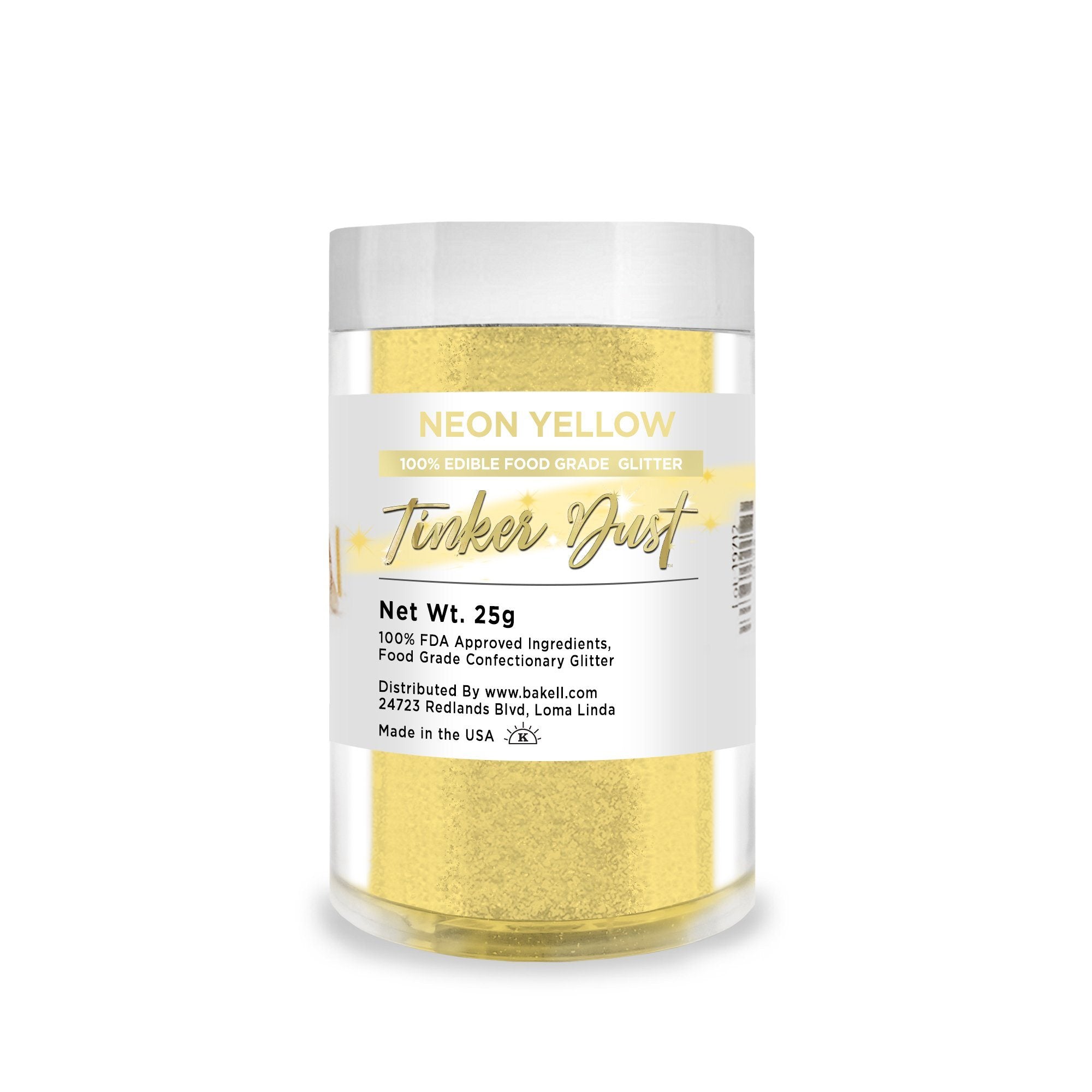 Yellow Edible Glitter FDA Approved Made in USA - Kosher, Vegan