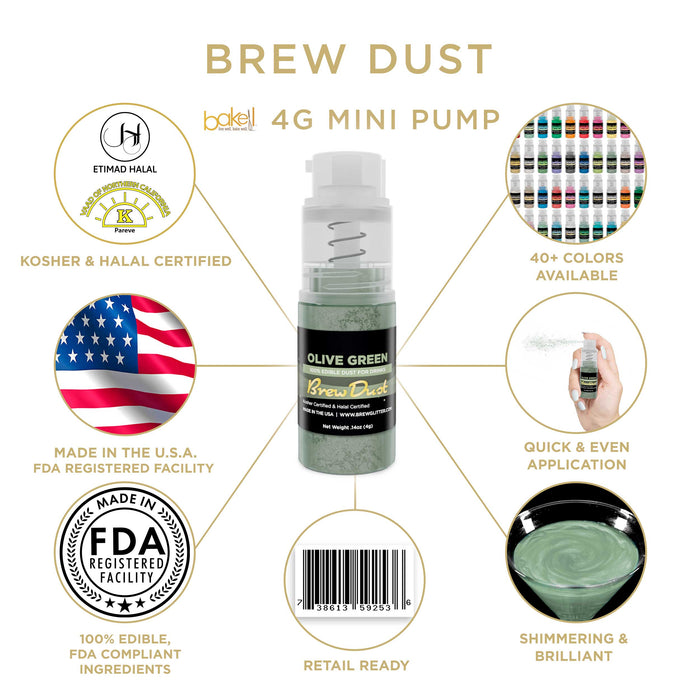Olive Green Brew Dust by the Case | 4g Spray Pump-Brew Glitter®