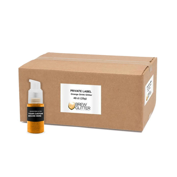Orange Brew Glitter Spray Pump by the Case | Private Label-Brew Glitter®