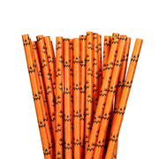 Orange Jack-O'-Lantern Print Stirring Straws | Bulk Sizes-Brew Glitter®