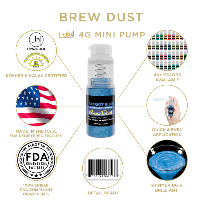 Patriot Blue Brew Dust by the Case | 4g Spray Pump-Brew Glitter®