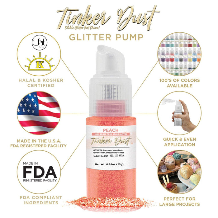 Peach Tinker Dust Spray Pump by the Case | Private Label-Brew Glitter®