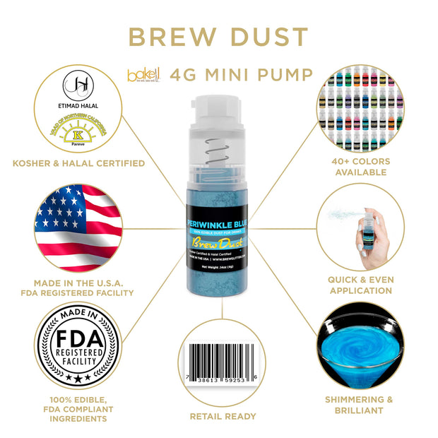 Periwinkle Blue Edible Brew Dust | Mini Spray Pump-Brew Glitter®