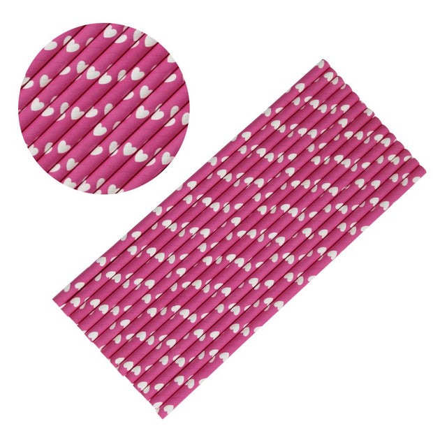 Pink and White Heart Polka Dot Stirring Straws-Brew Glitter®