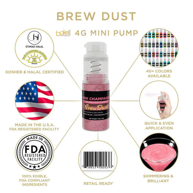 Pink Champagne Brew Dust by the Case | 4g Spray Pump-Brew Glitter®