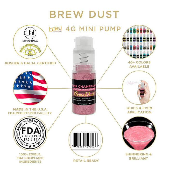 Pink Champagne Brew Dust by the Case | 4g Spray Pump-Brew Glitter®