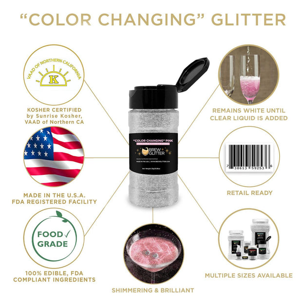Pink Color Changing Brew Glitter | 45g Shaker-Brew Glitter®