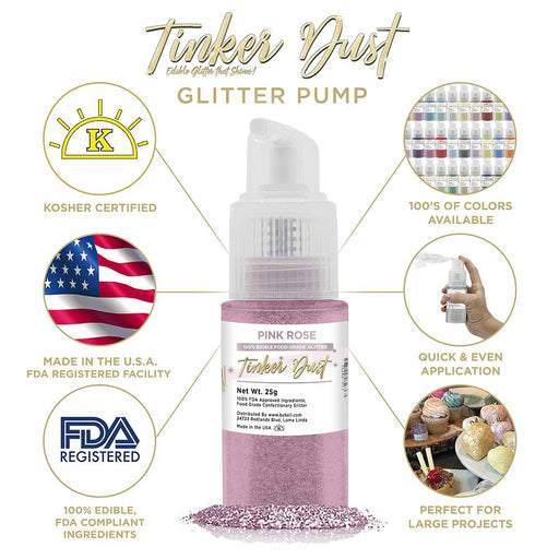 Pink Rose Tinker Dust Spray Pump by the Case | Private Label-Brew Glitter®