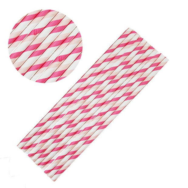 Pink & White Candy Cane Stripe Stirring Straws-Brew Glitter®