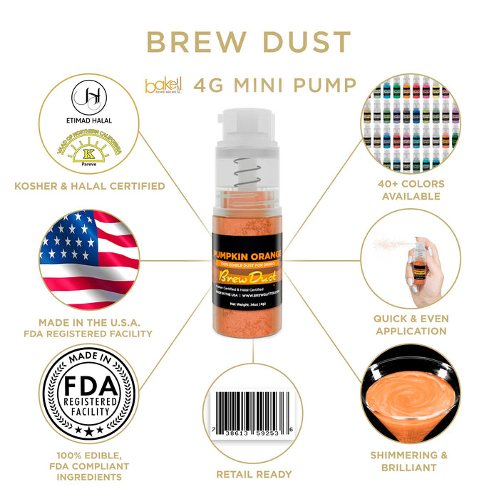 Pumpkin Orange Edible Brew Dust | Mini Spray Pump-Brew Glitter®