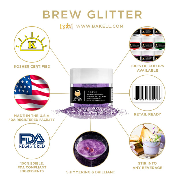 Purple & Black Brew Glitter Football Team Colors (2 PC Set)-Brew Glitter®