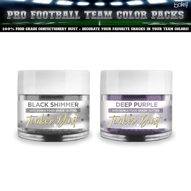 Purple & Black Glitter Football Team Colors (2 PC Set)-Brew Glitter®