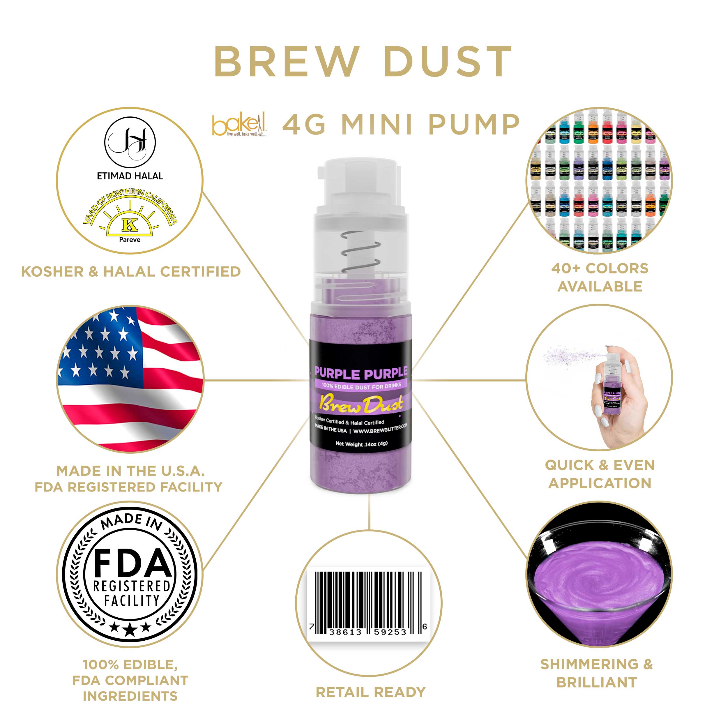 Purple Purple Edible Brew Dust | Mini Spray Pump-Brew Glitter®