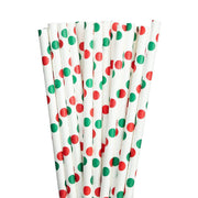Red and Green Polka Dot Stirring Straws | Bulk Sizes-Brew Glitter®