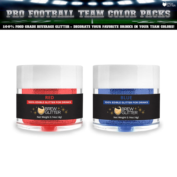 Red & Blue Brew Glitter Football Team Colors (2 PC Set)-Brew Glitter®