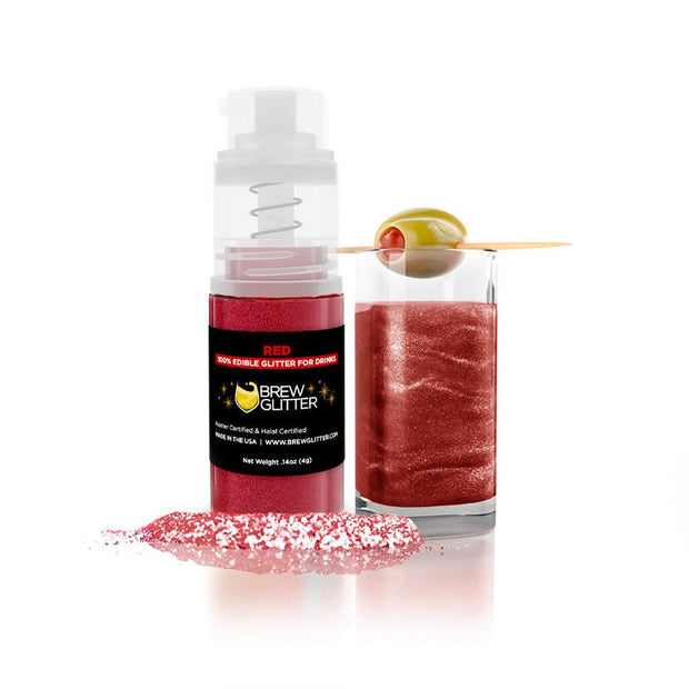 Buy Red Edible Glitter Mini Spray Pump for Drinks, $$11.98 USD