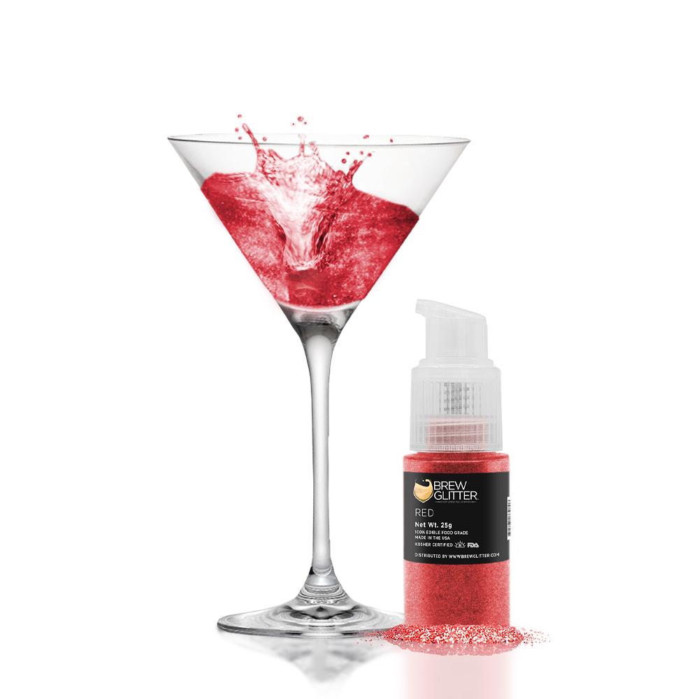 Red Color Changing Drink Glitter  Edible Glitter Spray for Drinks
