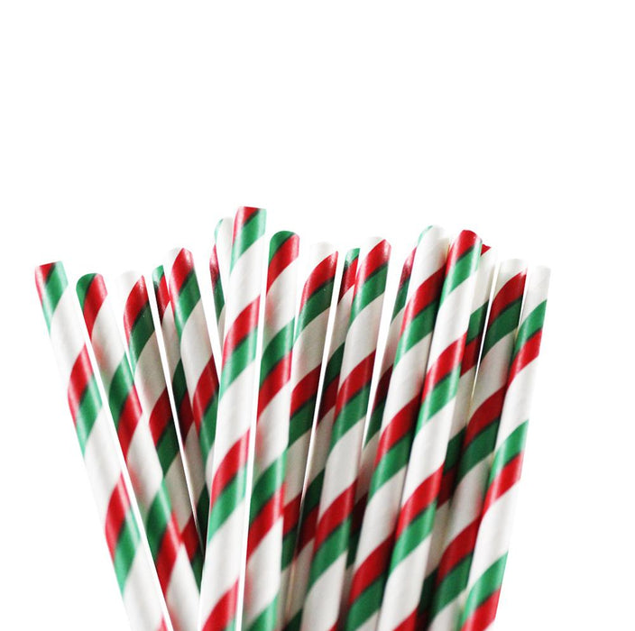 Red & Green Striped Stirring Straws-Brew Glitter®