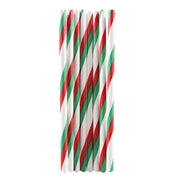 Red & Green Stripes Stirring Straws | Bulk Sizes-Brew Glitter®