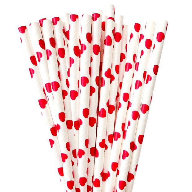 Red Heart Polka Dot Stirring Straws | Bulk Sizes-Brew Glitter®