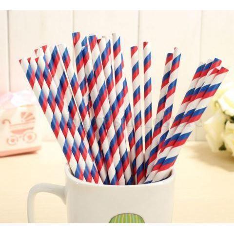 Red, White and Blue 4th of July Candy Cane Stripes Stirring Straws-Brew Glitter®