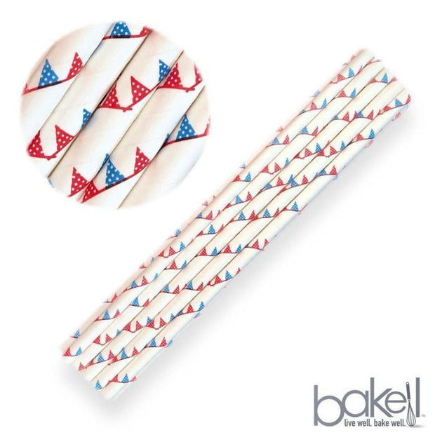 Red, White and Blue American Flag Stirring Straws | Bulk Sizes-Brew Glitter®