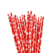 Red & White Snowflakes Stirring Straws-Brew Glitter®