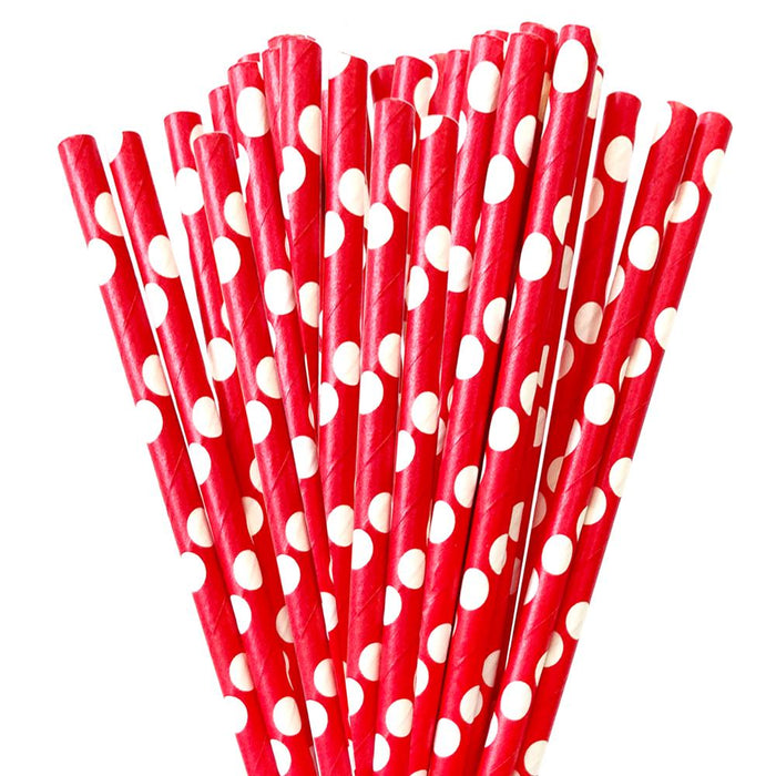 Red with White Polka Dot Stirring Straws | Bulk Sizes-Brew Glitter®