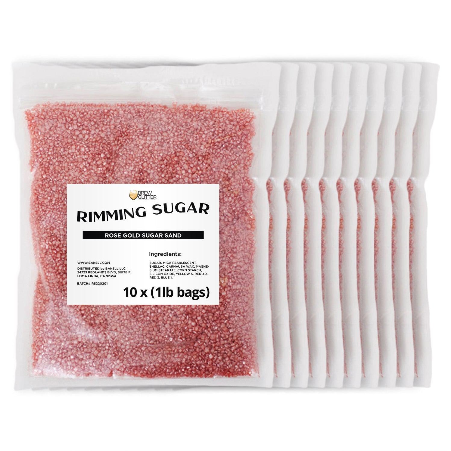 Rose Gold Pearl Cocktail Rimming Sugar | Bulk Sizes — Brew Glitter®