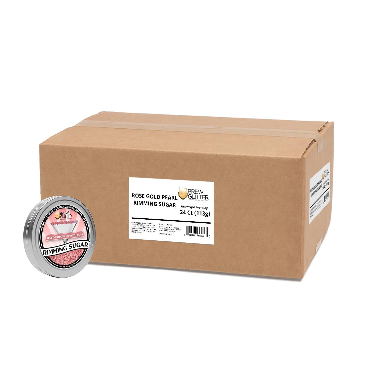 Rose Gold Pearl Cocktail Rimming Sugar by the case (24 units per/ case ...