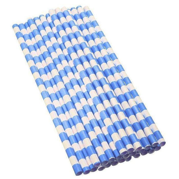 Royal Blue and White Stripe Stirring Straws | Bulk Sizes-Brew Glitter®