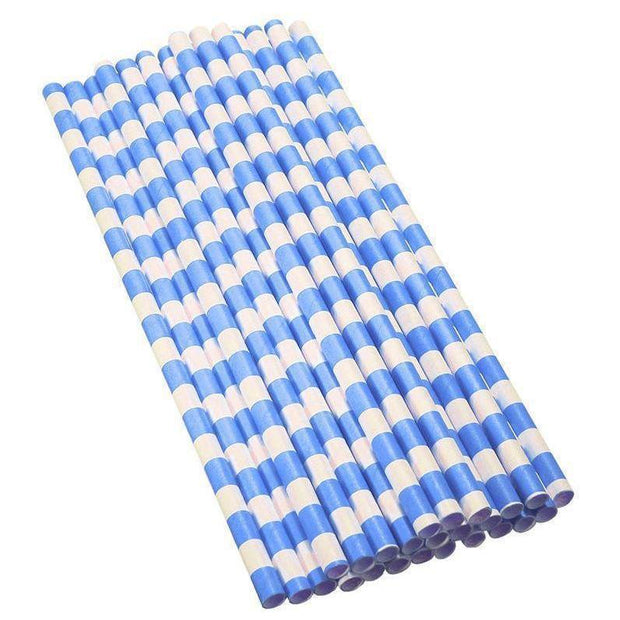 Royal Blue and White Stripe Stirring Straws-Brew Glitter®