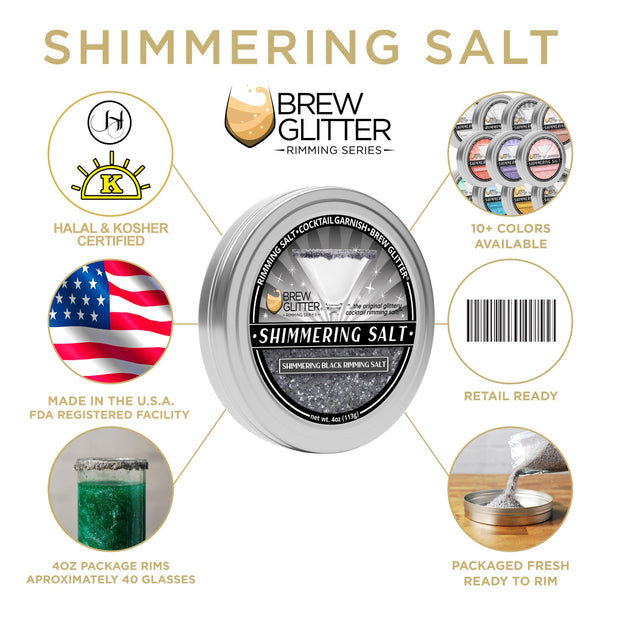 Shimmering Black Cocktail Rimming Salt-Brew Glitter®