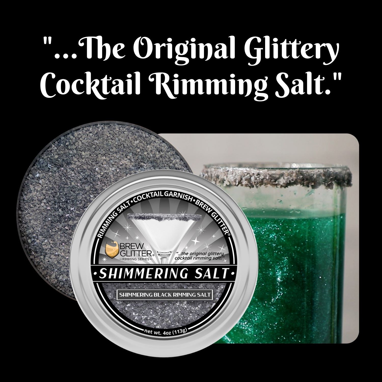 Shimmering Black Cocktail Rimming Salt-Brew Glitter®