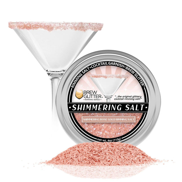 Shimmering Rose Gold Cocktail Rimming Salt-Brew Glitter®