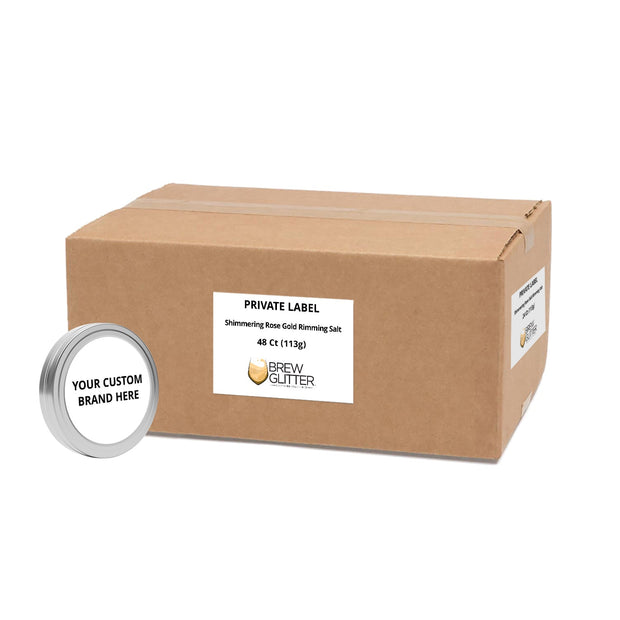 Shimmering Rose Gold Rimming Salt | Private Label (48 units per/case)-Brew Glitter®