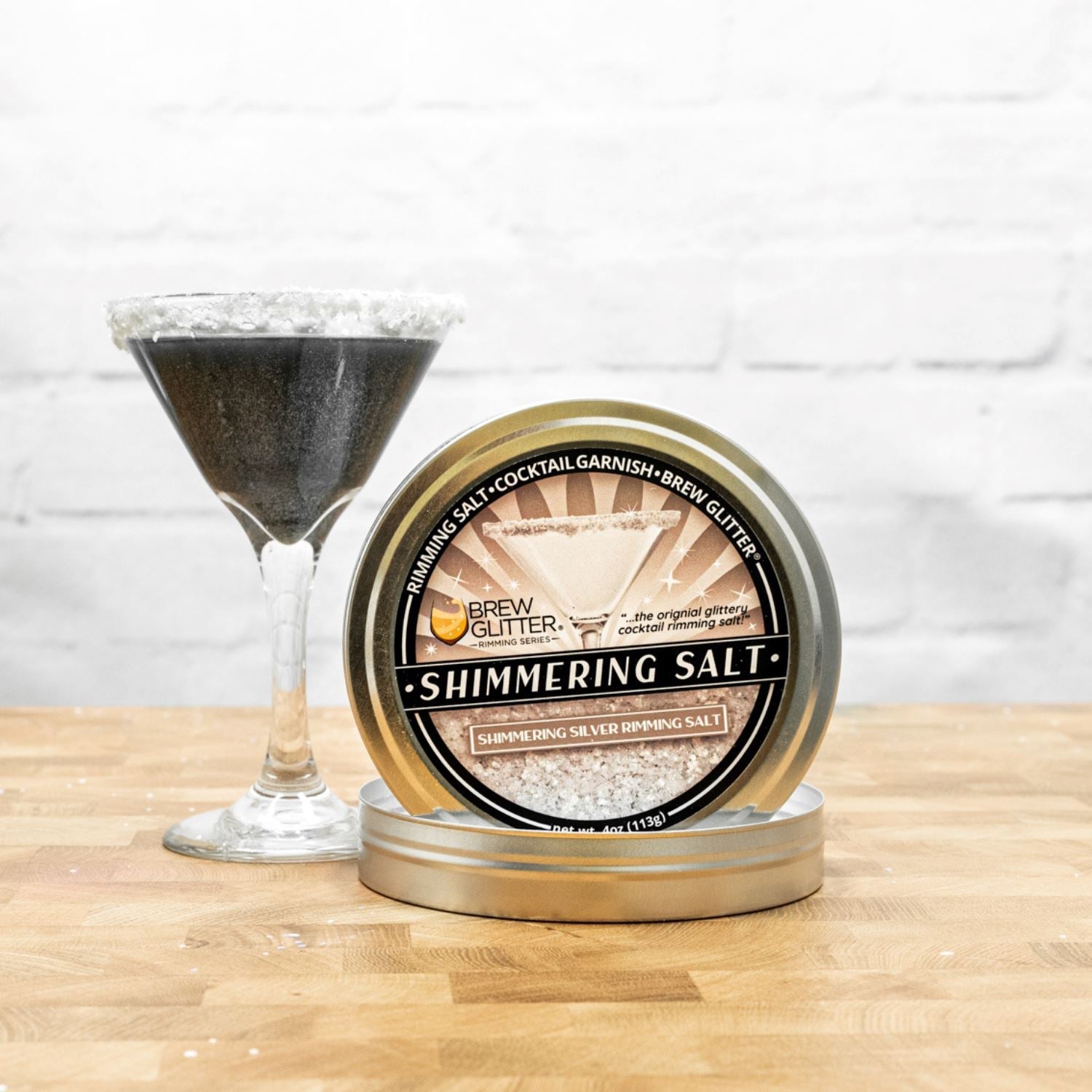 Shimmering Silver Cocktail Rimming Salt-Brew Glitter®