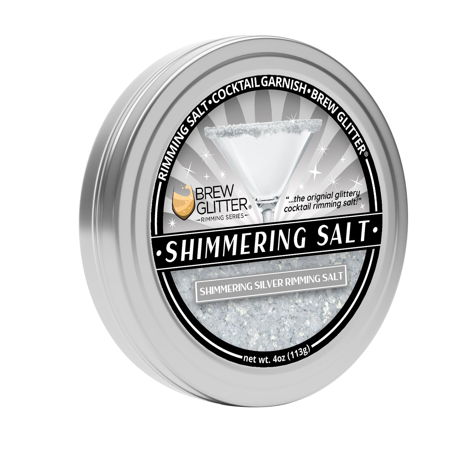 Shimmering Silver Cocktail Rimming Salt-Brew Glitter®