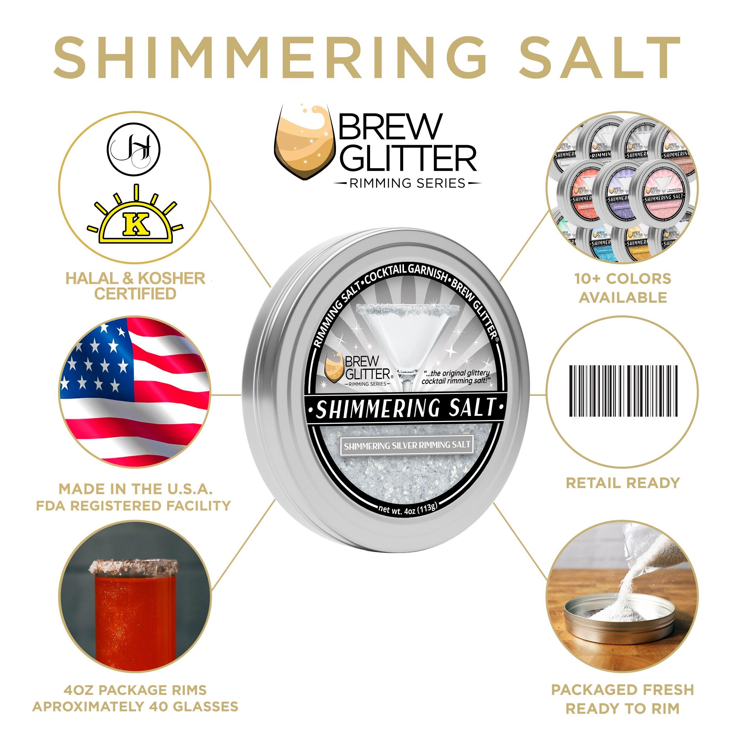 Shimmering Silver Cocktail Rimming Salt-Brew Glitter®