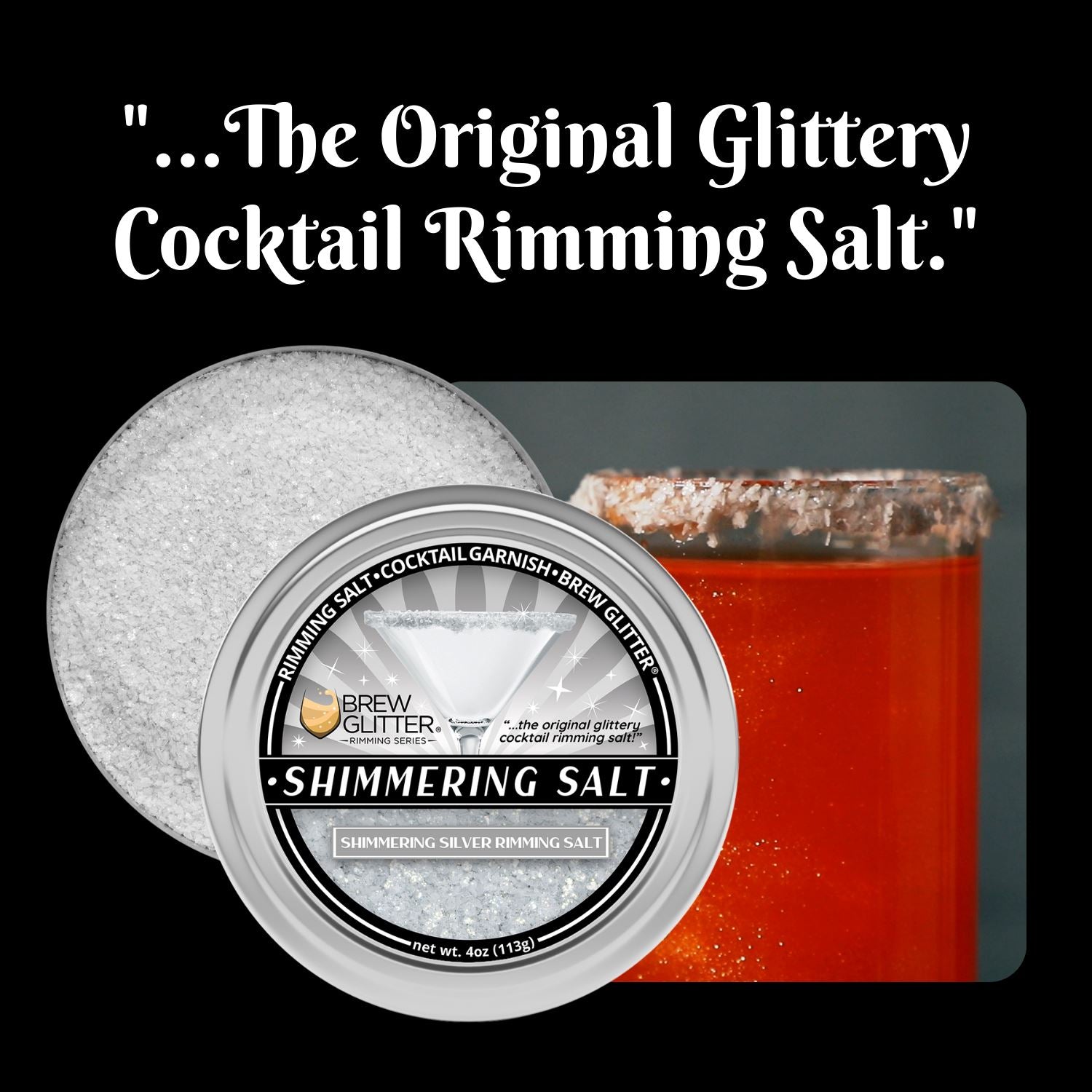 Shimmering Silver Cocktail Rimming Salt-Brew Glitter®