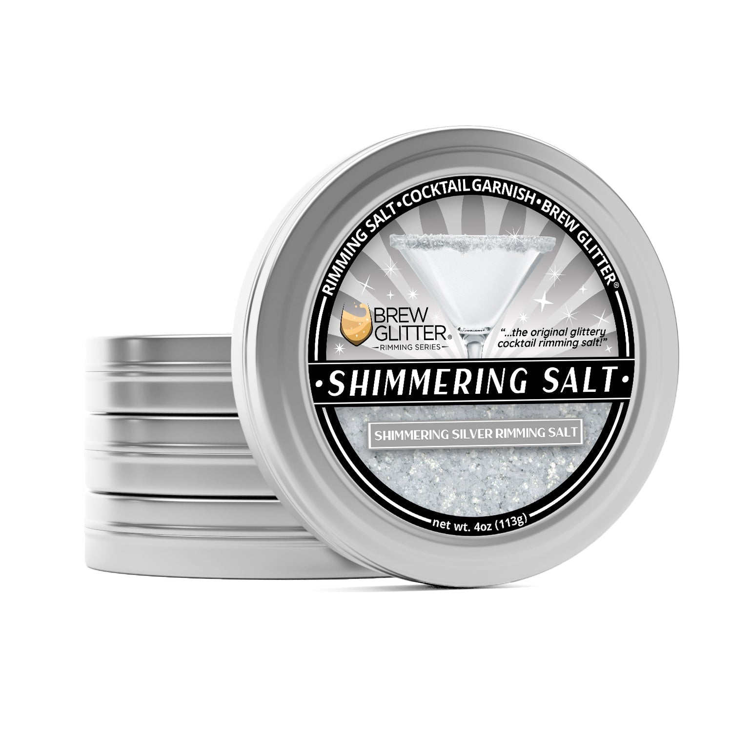 Shimmering Silver Cocktail Rimming Salt-Brew Glitter®