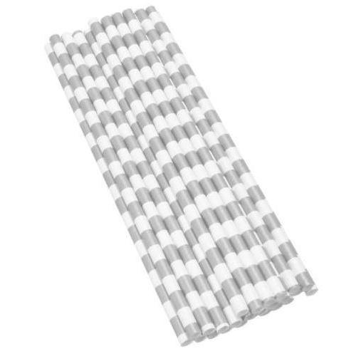 Silver and White Stripes Stirring Straws | Bulk Sizes-Brew Glitter®