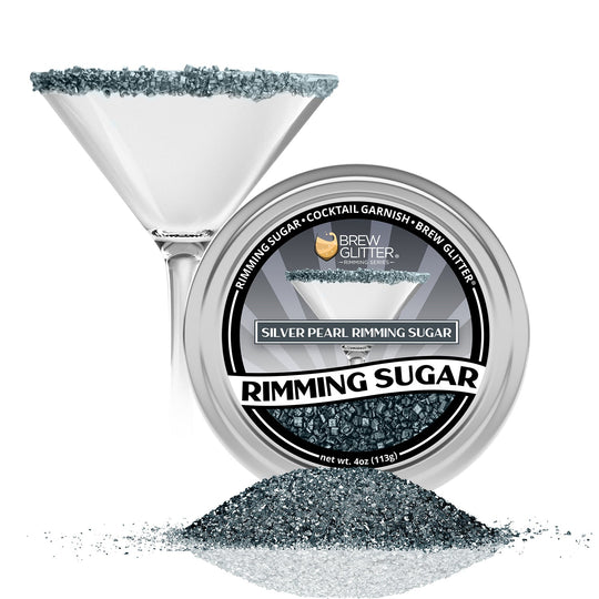 Silver Pearl Cocktail Rimming Sugar-Brew Glitter®