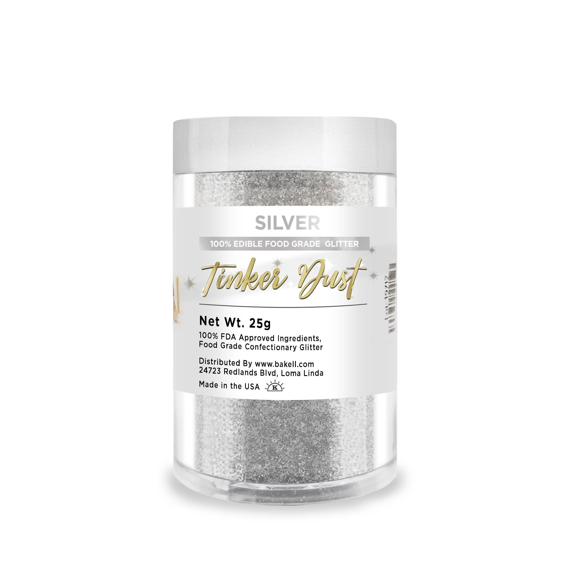 Buy Silver Tinker Dust Food Grade Edible Glitter, Bulk Sizes, $$37.98 USD