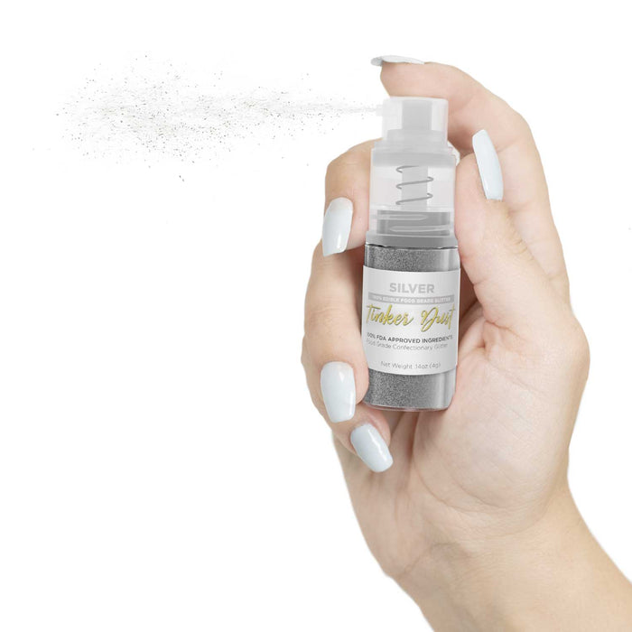 Silver Tinker Edible Glitter Spray 4g Pump | Tinker Dust®-Brew Glitter®
