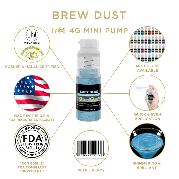 Soft Blue Brew Dust by the Case | 4g Spray Pump-Brew Glitter®