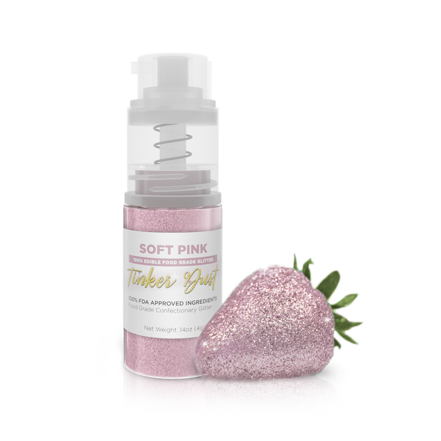 Soft Pink Edible Glitter Spray 4g Pump | Tinker Dust®-Brew Glitter®